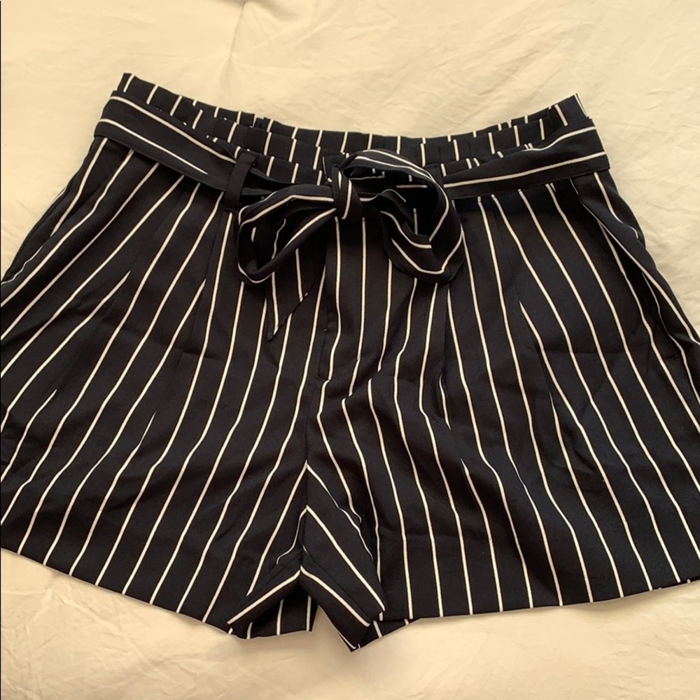 Blue and White Tie Shorts